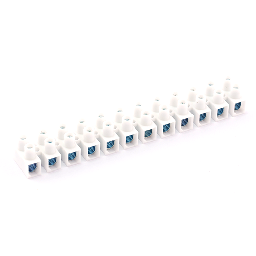 12-Way Polypropylene Terminal Strip Connector 1-6mm² - White