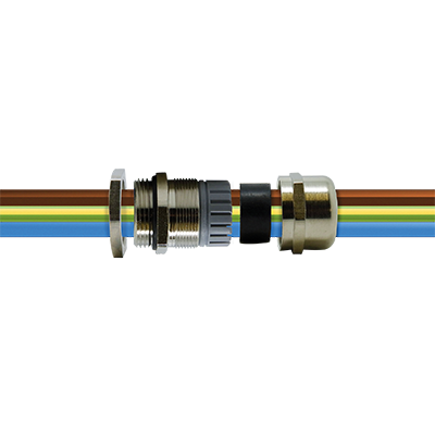 Membrane Cable Grommets with colored wires on a white background