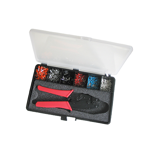 Terminal Kit Box: Hand Ratchet Crimp Tool and a Selection of Insulated Bootlace Ferrules 0.5 - 4mm²