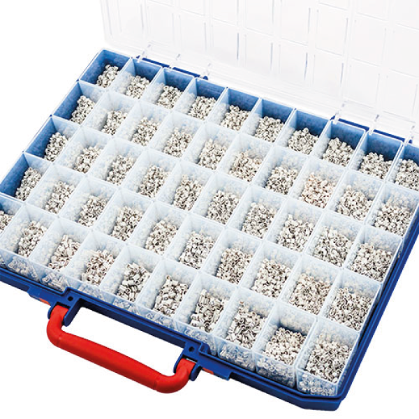 Slide-On Black on White Cable Marker Kit - Blue With Red Handle