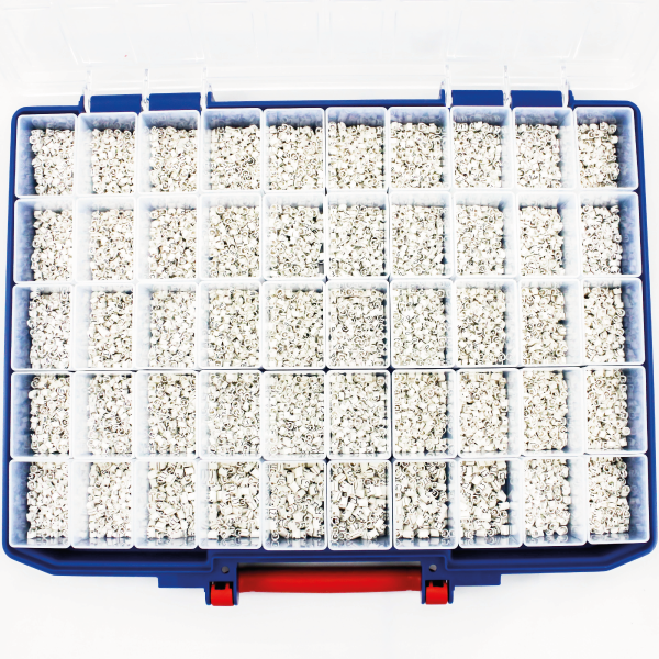Slide-On Black on White Cable Marker Kit - Blue With Red Handle