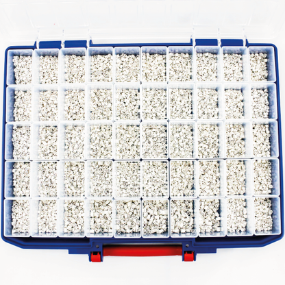 Slide-On Black on White Cable Marker Kit - Blue With Red Handle