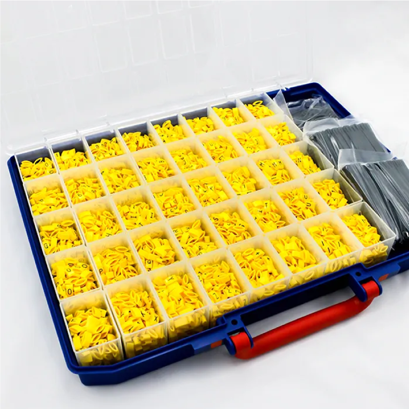 K-Type Black on Yellow Cable Marker Kit With Carrier Strips