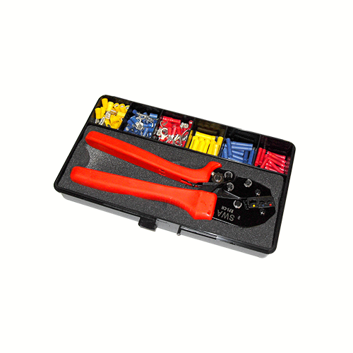 Terminal Kit Box: Hand Ratchet Crimp Tool and a Selection of Preinsulated terminals 0.5 - 6mm²